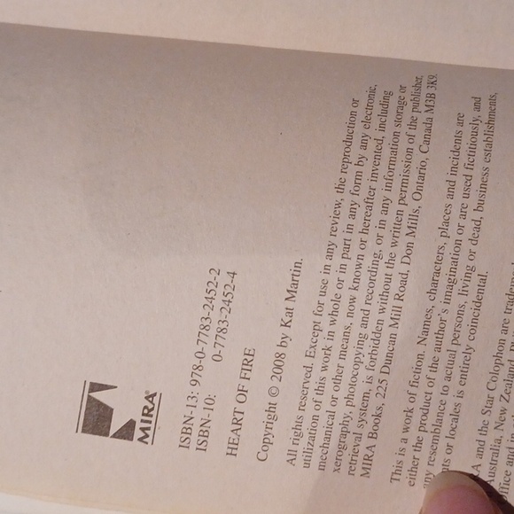 $4 Add-on "Heart of Fire" by Kat Martin - Paperback Book - Picture 10 of 10